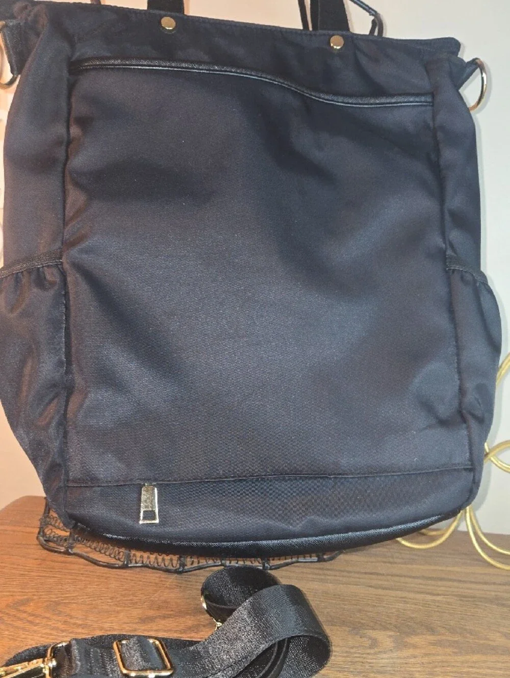 Black Women's Convertible Backpack Tote - Unbranded
